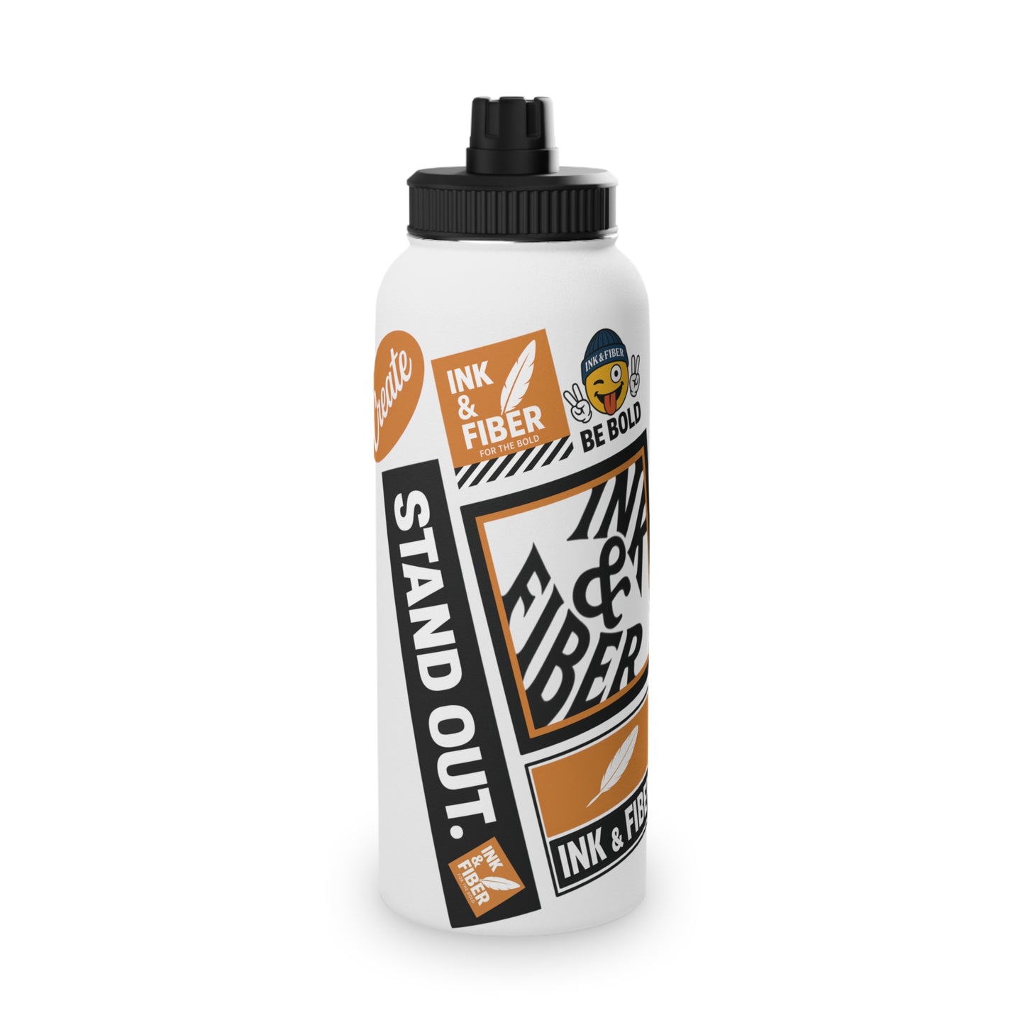 INK & FIBER| Stand Out Stainless Steel Sports Water Bottle